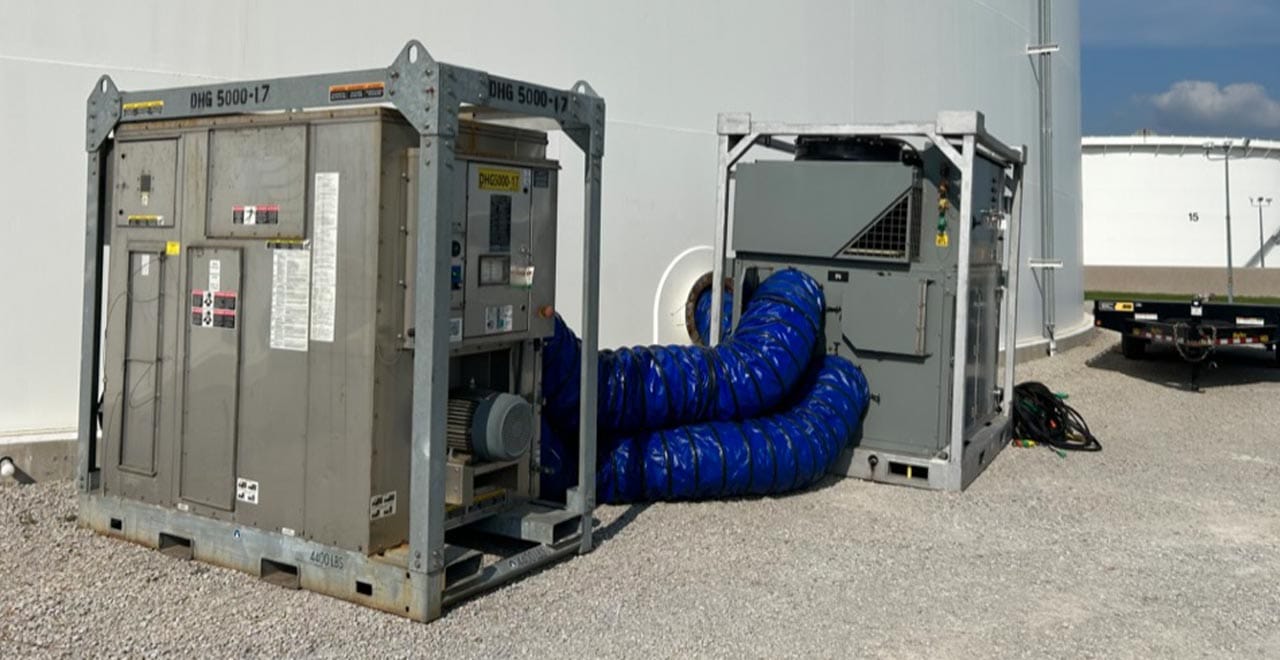 Portable HVAC rental equipment for construction and industrial cooling applications.